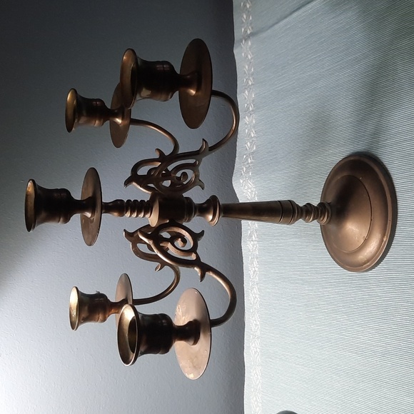Vintage Brass Candelabra Candlestick Holder - Picture 6 of 9